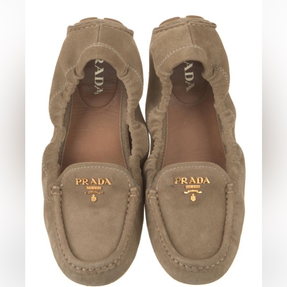 Prada Women's Brown Suede Loafers - Picture 1 of 5